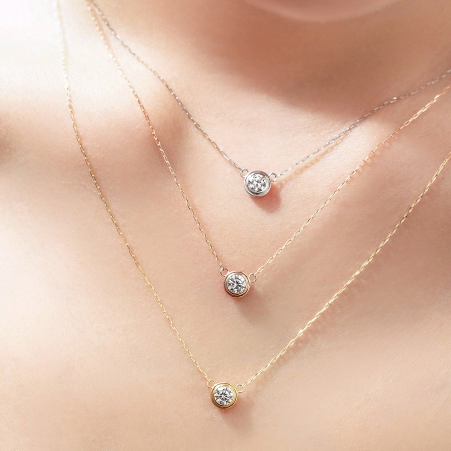 【1月中旬〜順次発送】一粒ネックレス 0.18ct