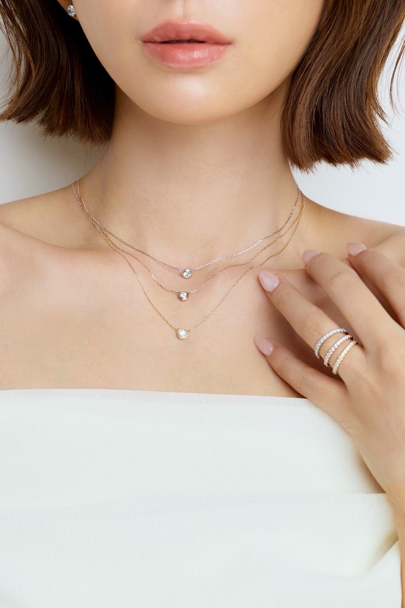 【1月中旬〜順次発送】一粒ネックレス 0.18ct