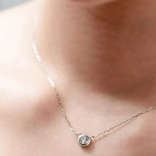 【1月中旬〜順次発送】一粒ネックレス 0.18ct