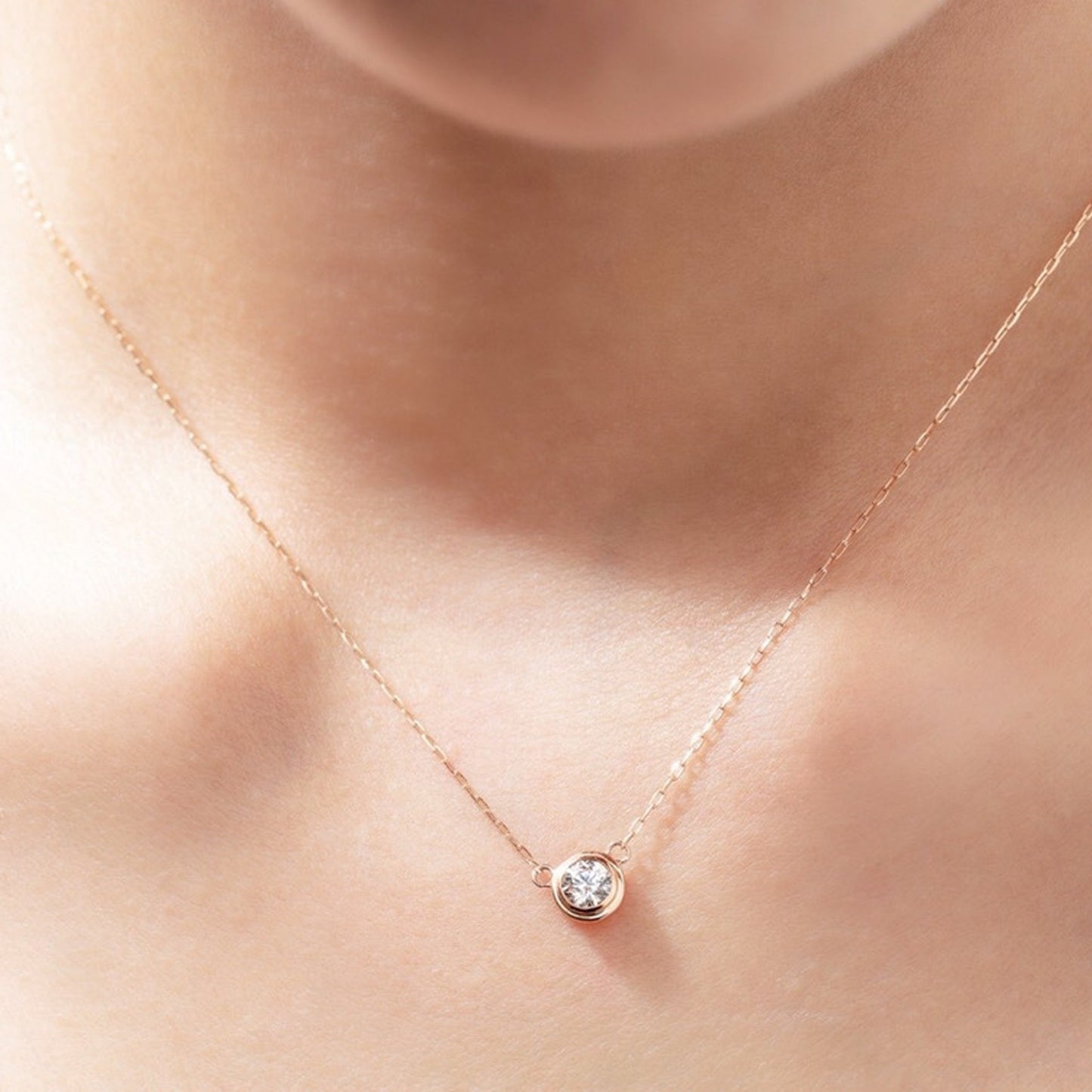 【1月中旬〜順次発送】一粒ネックレス 0.18ct